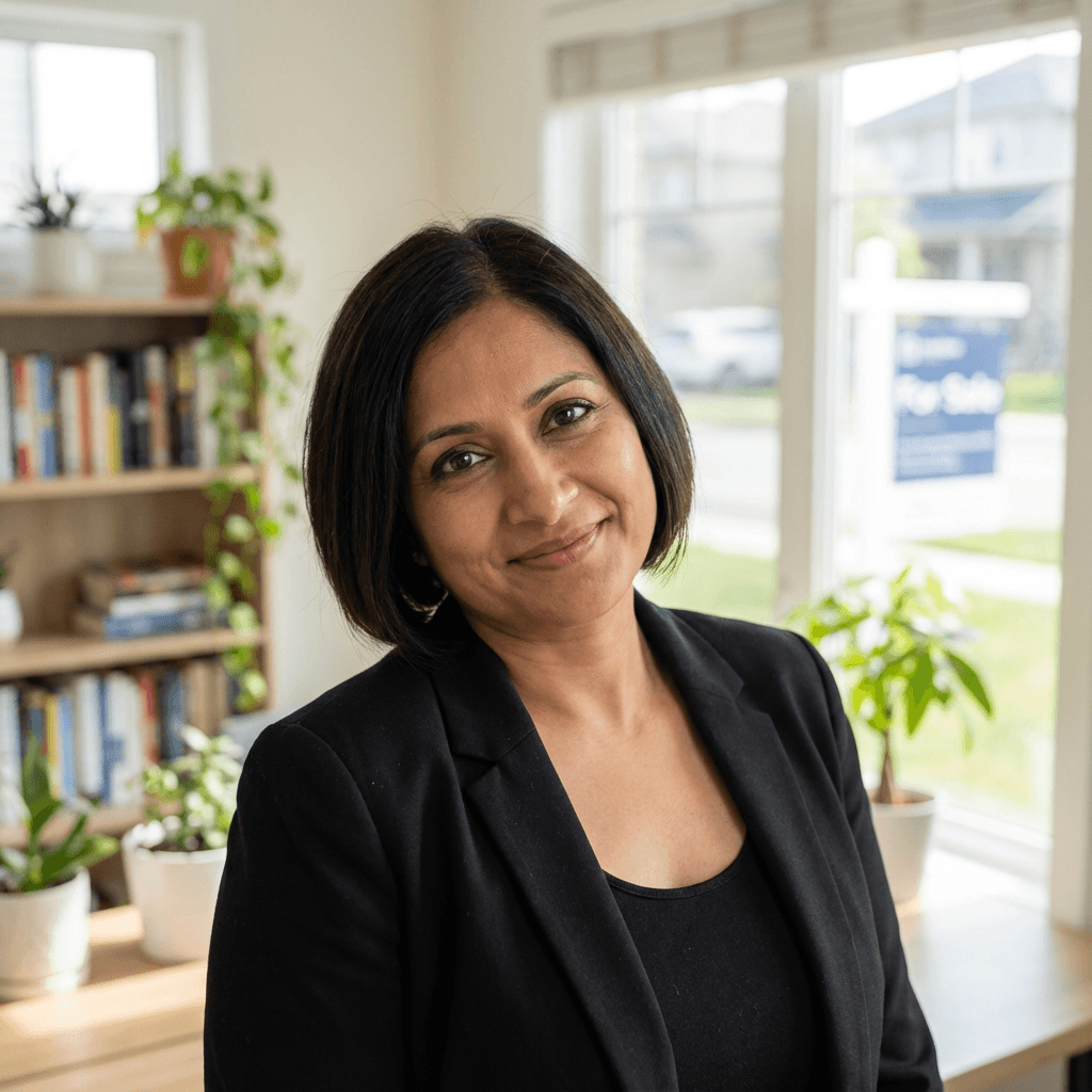 Female homeowner in her late 50s with a warm confident smile